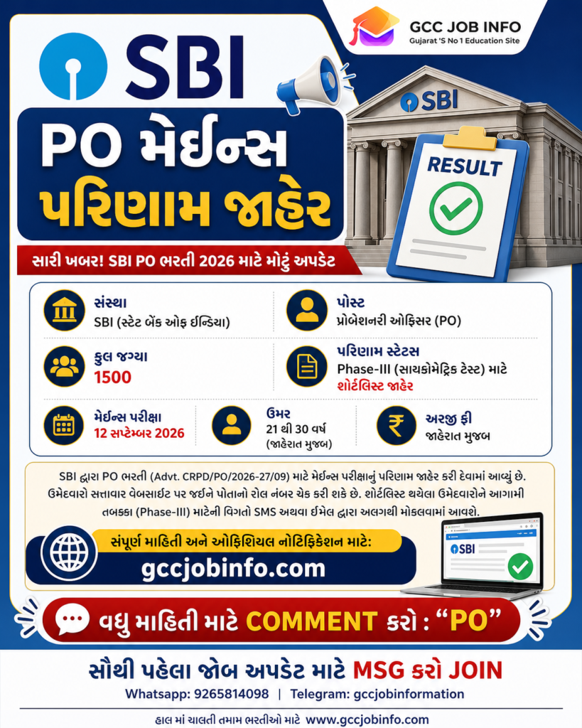 SBI PO Mains Result 2026